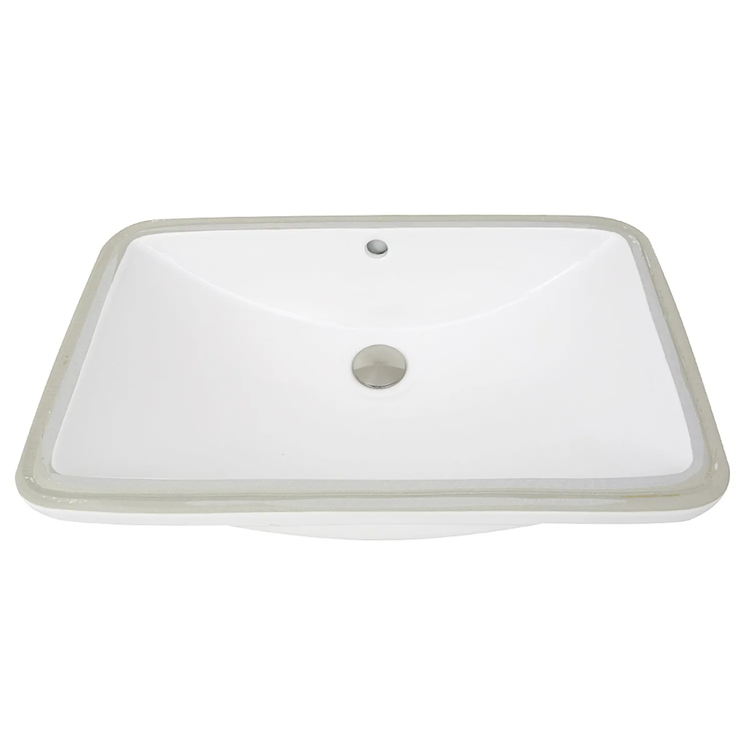 Discount 23.5-Inch Rectangular Undermount Ceramic Vanity Sink UM-2112-W in White Undermount