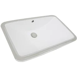 Discount 23.5-Inch Rectangular Undermount Ceramic Vanity Sink UM-2112-W in White Undermount