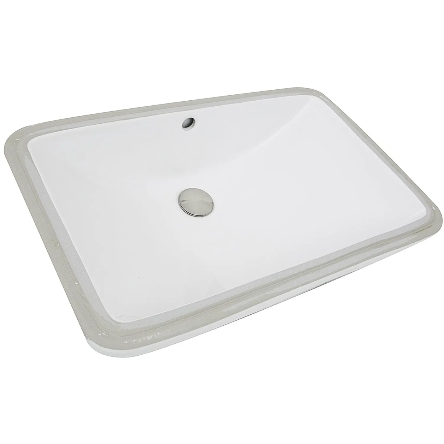 Discount 23.5-Inch Rectangular Undermount Ceramic Vanity Sink UM-2112-W in White Undermount