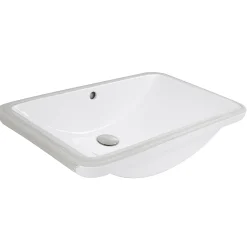 Discount 23.5-Inch Rectangular Undermount Ceramic Vanity Sink UM-2112-W in White Undermount