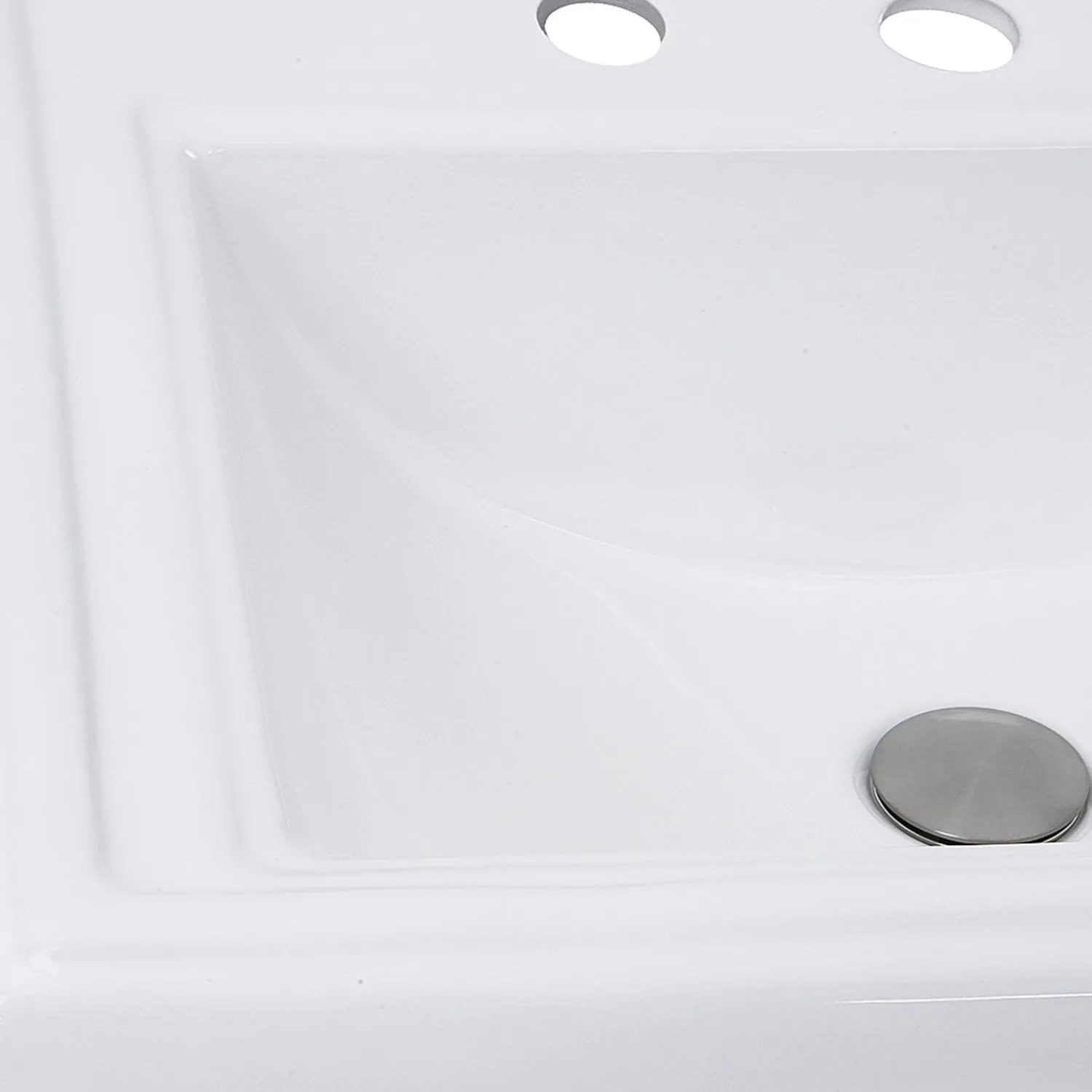 Best 23-Inch Rectangular Drop-In Ceramic Vanity Sink for 8" Centers Drop-In / Top Mount Sinks