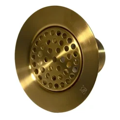 New 3-Inch Utility Sink Grid Drain | Brushed Satin Brass Sink Drains, Disposer Flanges & Air Gaps|Laundry & Utility Sinks