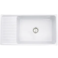 Best 36" Italian Farmhouse Fireclay Sink with Built-In Drainboard Single Bowl Sinks|Apron Front / Farmhouse Sinks