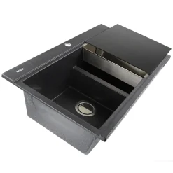 Discount Large Double Bowl Prep Station Topmount Granite Composite Drop-In / Top Mount Sinks|Double Bowl Sinks