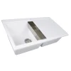 Online Large Double Bowl Prep Station Topmount Granite Composite White Drop-In / Top Mount Sinks|Double Bowl Sinks