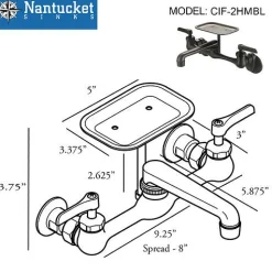 Discount Matte Black Wall Mount Utility Faucet with Soap Dish Wall Mounted Kitchen Faucets