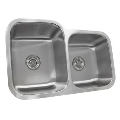 Online NS6040-18 - 32" 60/40 Double Bowl Undermount Stainless Steel Kitchen Sink, 18 Gauge Stainless Steel Sinks|Double Bowl Sinks