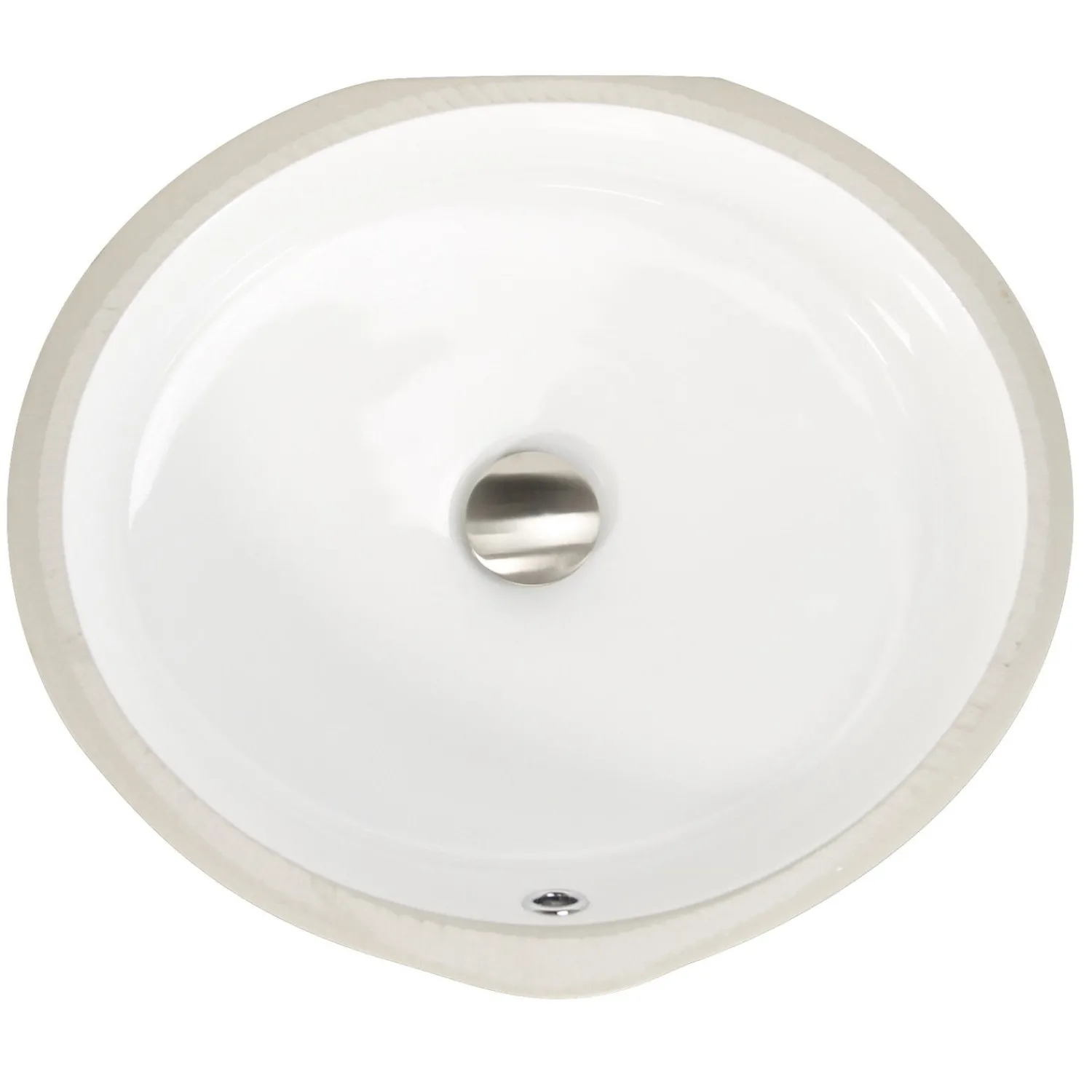 Oval Undermount Ceramic Sink in White UM-16CW Undermount