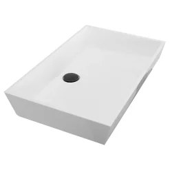 Hot Rectangle White Glacier Stone Sink NS-GSTR24 Above Counter / Vessel Sinks