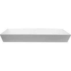 Online Rectangle White Glacier Stone Sink NS-GSTR36 Above Counter / Vessel Sinks