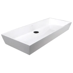 Online Rectangle White Glacier Stone Sink NS-GSTR36 Above Counter / Vessel Sinks