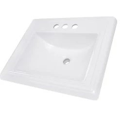 Outlet 23" Rectangular Drop-In Vanity Sink for 4" Spread Faucet Drop-In / Top Mount Sinks