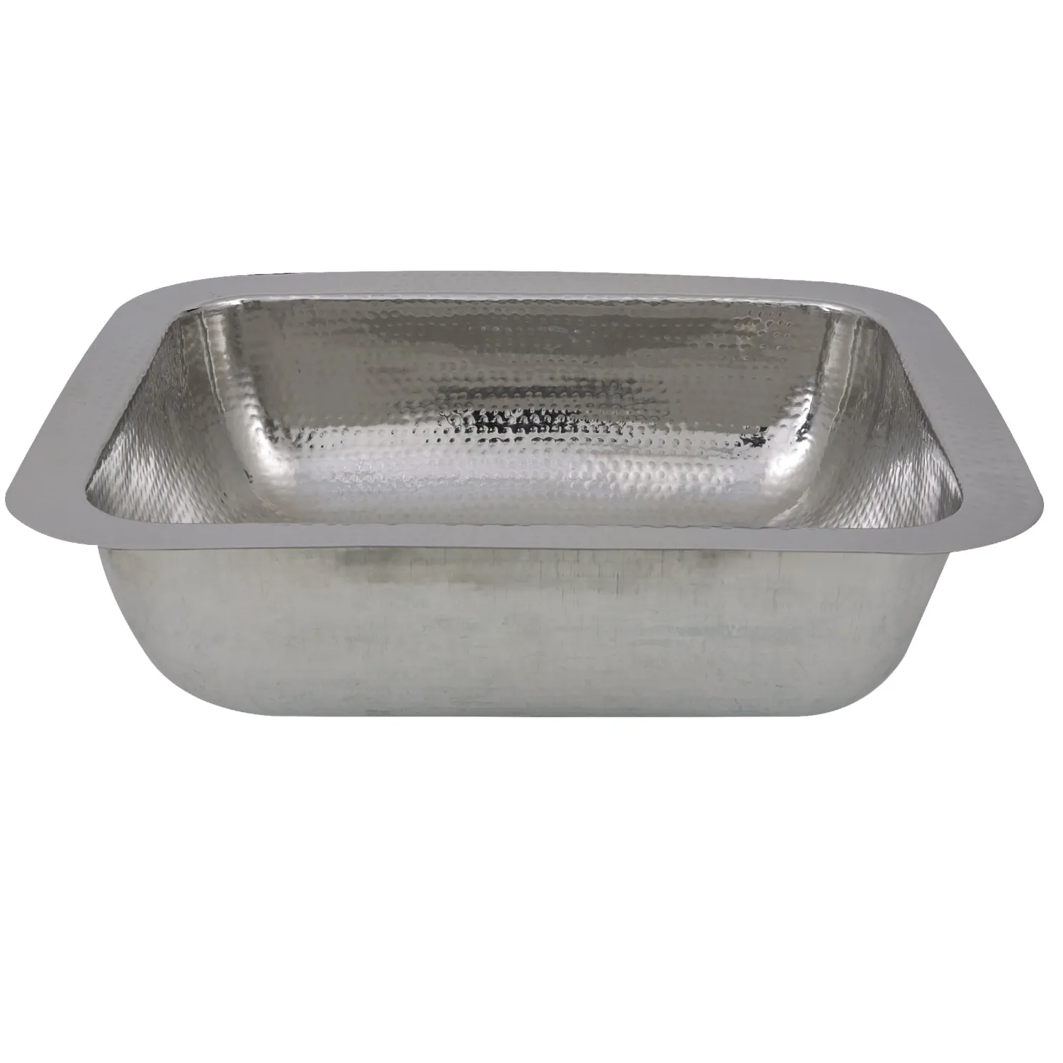 RES - 17.5" Hammered Stainless Steel Rectangle Bar Sink Bar / Prep Sinks