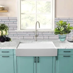 Hot RetroFit Glacier Stone Single Bowl Ezapron Kitchen Sink Single Bowl Sinks|Apron Front / Farmhouse Sinks
