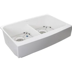 RetroFit Glacier Stone Double Bowl Ezapron Kitchen Sink Double Bowl Sinks|Apron Front / Farmhouse Sinks