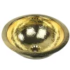 Discount RLB - 16.5-Inch Hammered Brass Round Undermount Bathroom Sink with Overflow Undermount