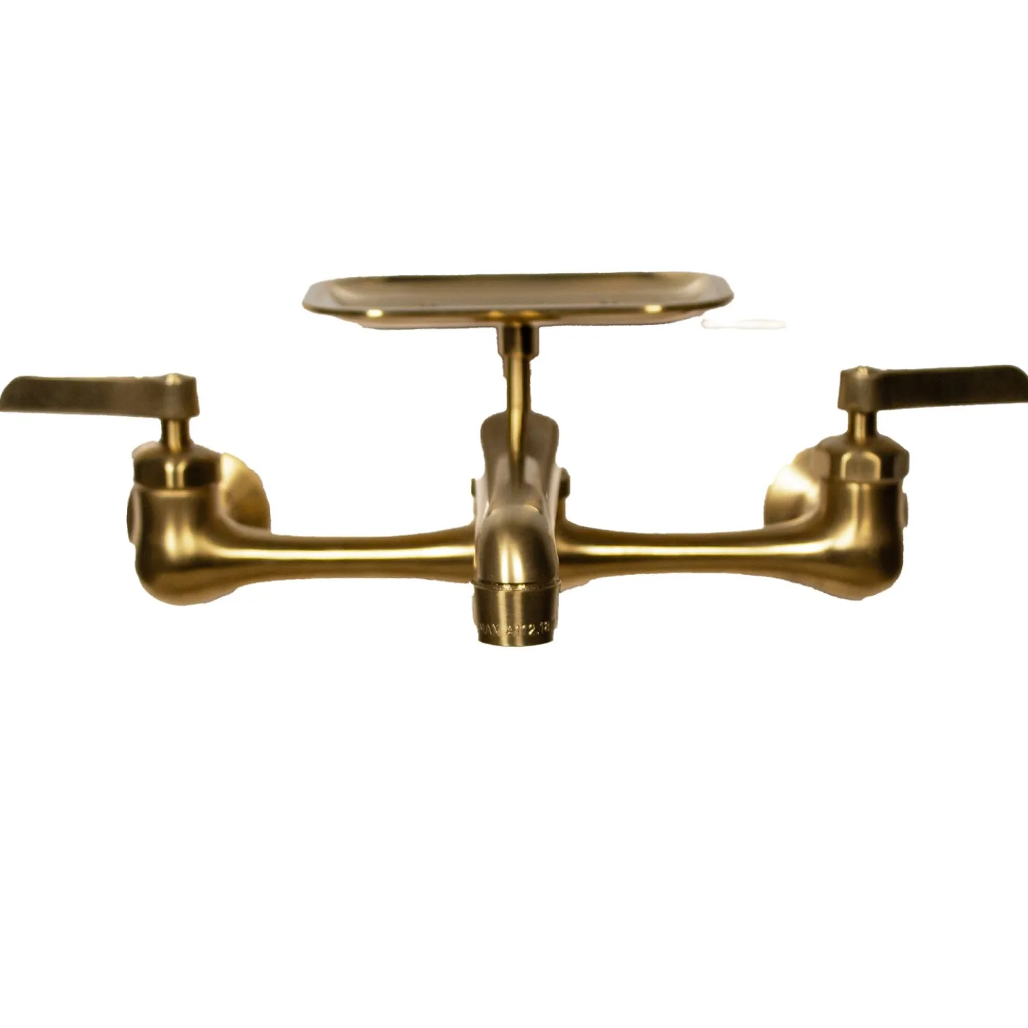 Best Satin Brass Wall Mount Utility Faucet with Soap Dish Wall Mounted Kitchen Faucets