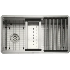 Online 32" Small Radius Undermount Workstation Kitchen Sink Workstation Sinks|Stainless Steel Sinks