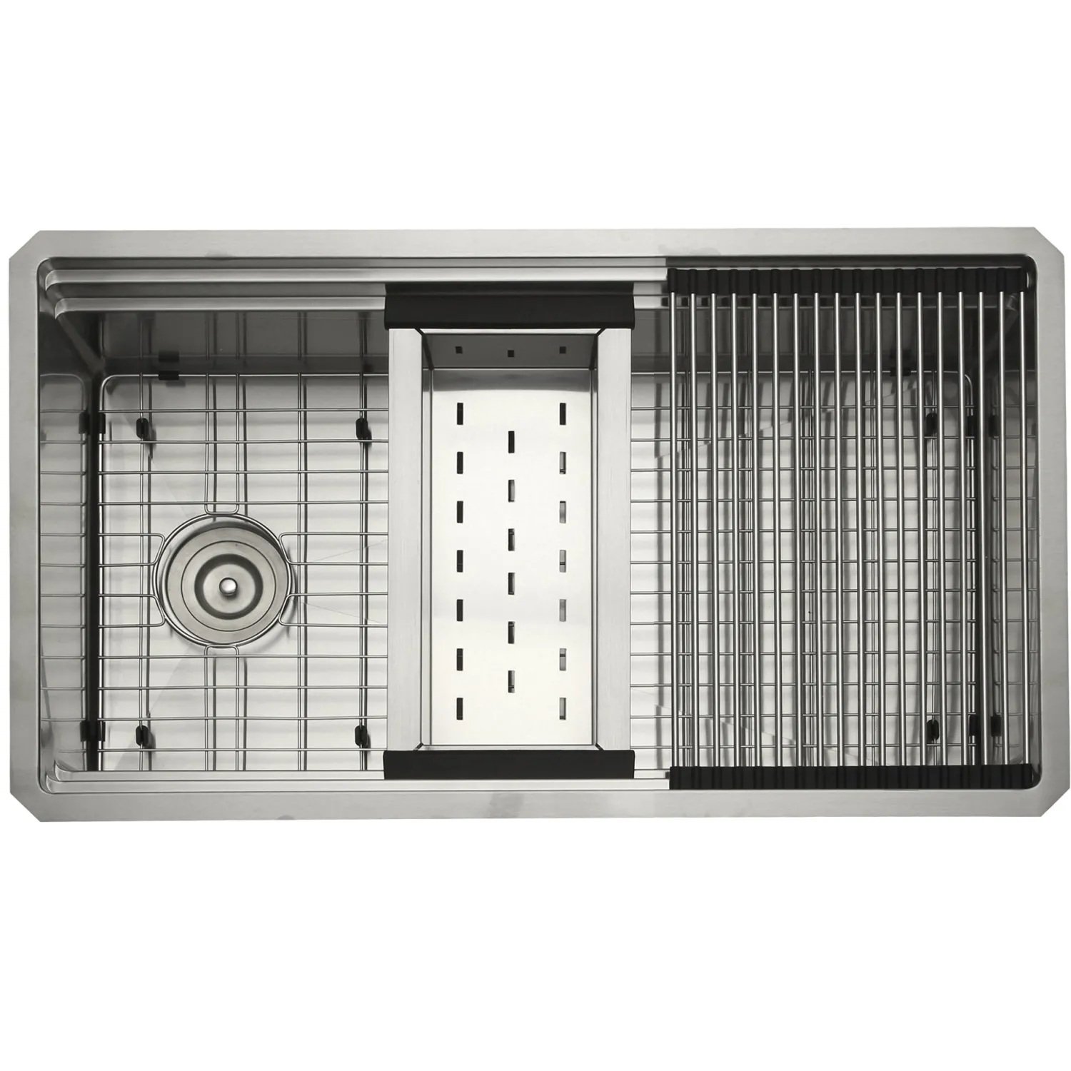 Online 32" Small Radius Undermount Workstation Kitchen Sink Workstation Sinks|Stainless Steel Sinks