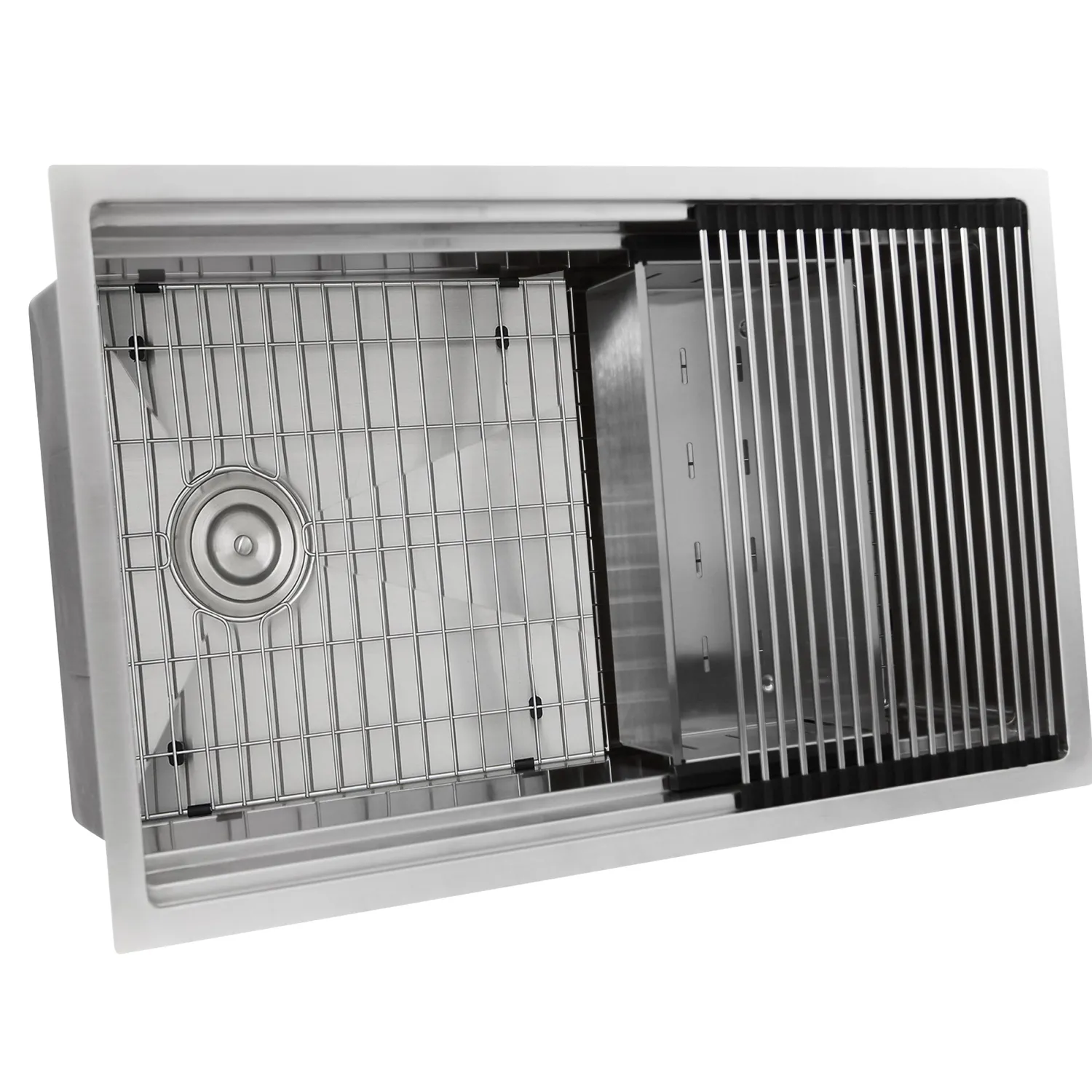Online 32" Small Radius Undermount Workstation Kitchen Sink Workstation Sinks|Stainless Steel Sinks