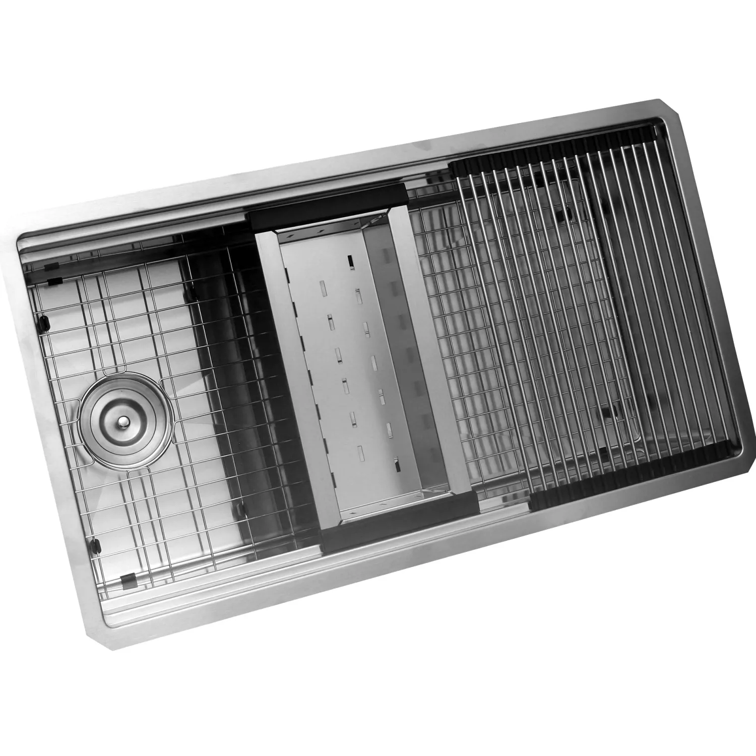Online 32" Small Radius Undermount Workstation Kitchen Sink Workstation Sinks|Stainless Steel Sinks