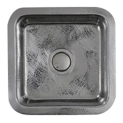 Online SQRS-7 16.5" Square Hammered Stainless Bar Sink Stainless Steel Sinks|Single Bowl Sinks
