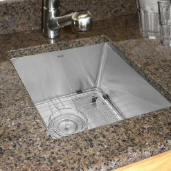 Best SR1815 - 15" Pro Series Rectangle Undermount Small Radius Stainless Steel Bar/Prep Sink Bar / Prep Sinks