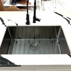 SR3018 - Pro Series Rectangle Single Bowl Undermount Small Radius Corners Stainless Steel Kitchen Sink, 16 Gauge Stainless Steel Sinks|Single Bowl Sinks