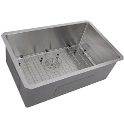 SR3018 - Pro Series Rectangle Single Bowl Undermount Small Radius Corners Stainless Steel Kitchen Sink, 16 Gauge Stainless Steel Sinks|Single Bowl Sinks