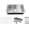 Discount SR-PS-3220-16 - 32" Professional Workstation Small Radius Undermount Stainless Kitchen Sink with Accessories Workstation Sinks|Stainless Steel Sinks