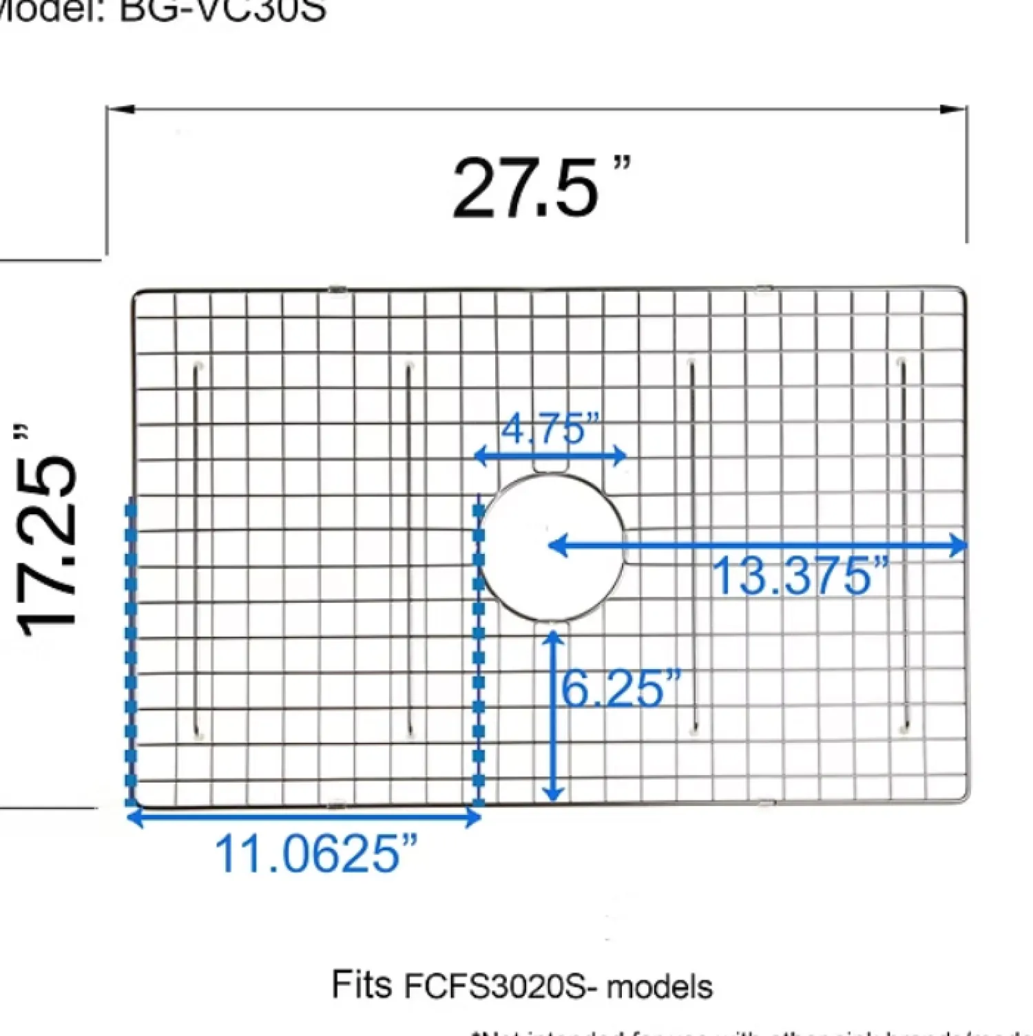 Outlet Stainless Steel Bottom Grid BG-VC30S Bottom Grids