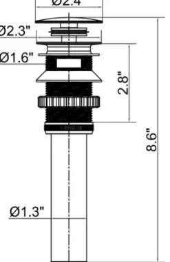 Umbrella Drain with Overflow Sink Drains|Overflow Bathroom Sink Drains