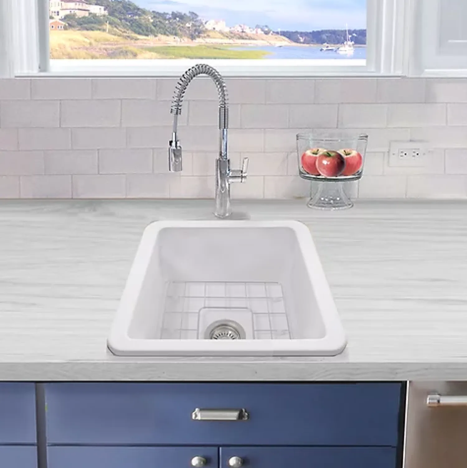 Online 18" Undermount Fireclay Kitchen Sink Wellfleet-1818W Bar / Prep Sinks