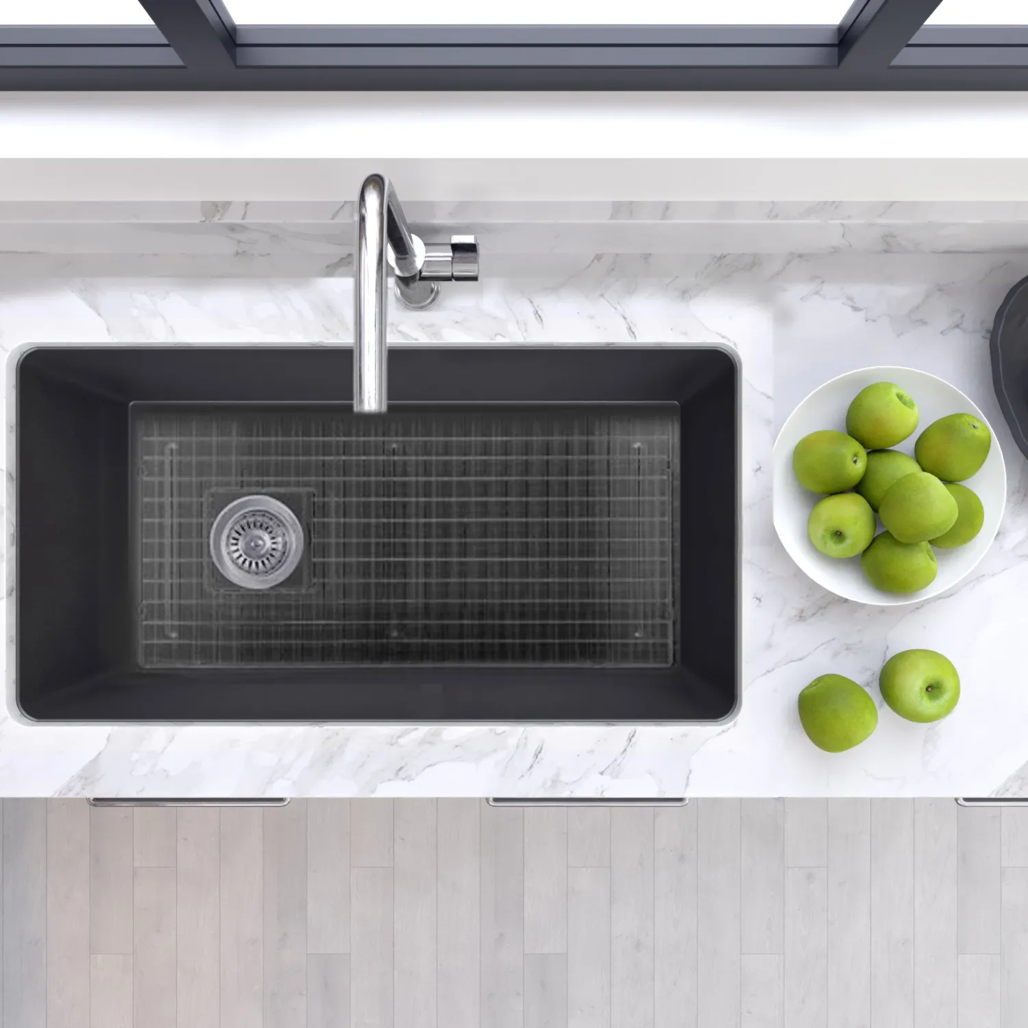 34" Undermount Fireclay Kitchen Sink Single Bowl Sinks|Undermount Sinks