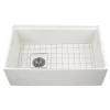 Sale 30" Workstation Fireclay Apron Sink in White Single Bowl Sinks|Apron Front / Farmhouse Sinks