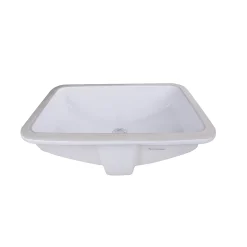 Discount 18 x 12 Glazed Bottom Undermount Rectangle Ceramic Sink in White Undermount