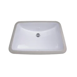 Discount 18 x 12 Glazed Bottom Undermount Rectangle Ceramic Sink in White Undermount