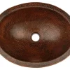 Outlet 17" Oval Dark Hammered Copper Recessed Bathroom Sink Semi-Recessed Sinks
