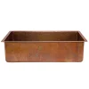 Discount 33" Antique Hammered Copper Kitchen Single Basin Sink Single Bowl Sinks|Undermount Sinks