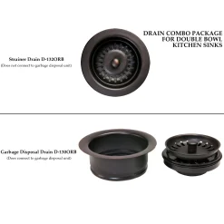Clearance Drain Combination Package for Double Bowl Kitchen Sinks - Oil Rubbed Bronze Sink Drains, Disposer Flanges & Air Gaps|Garbage Disposals & Parts