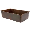 Online 33" Hammered Copper Kitchen Single Basin Sink Single Bowl Sinks|Undermount Sinks