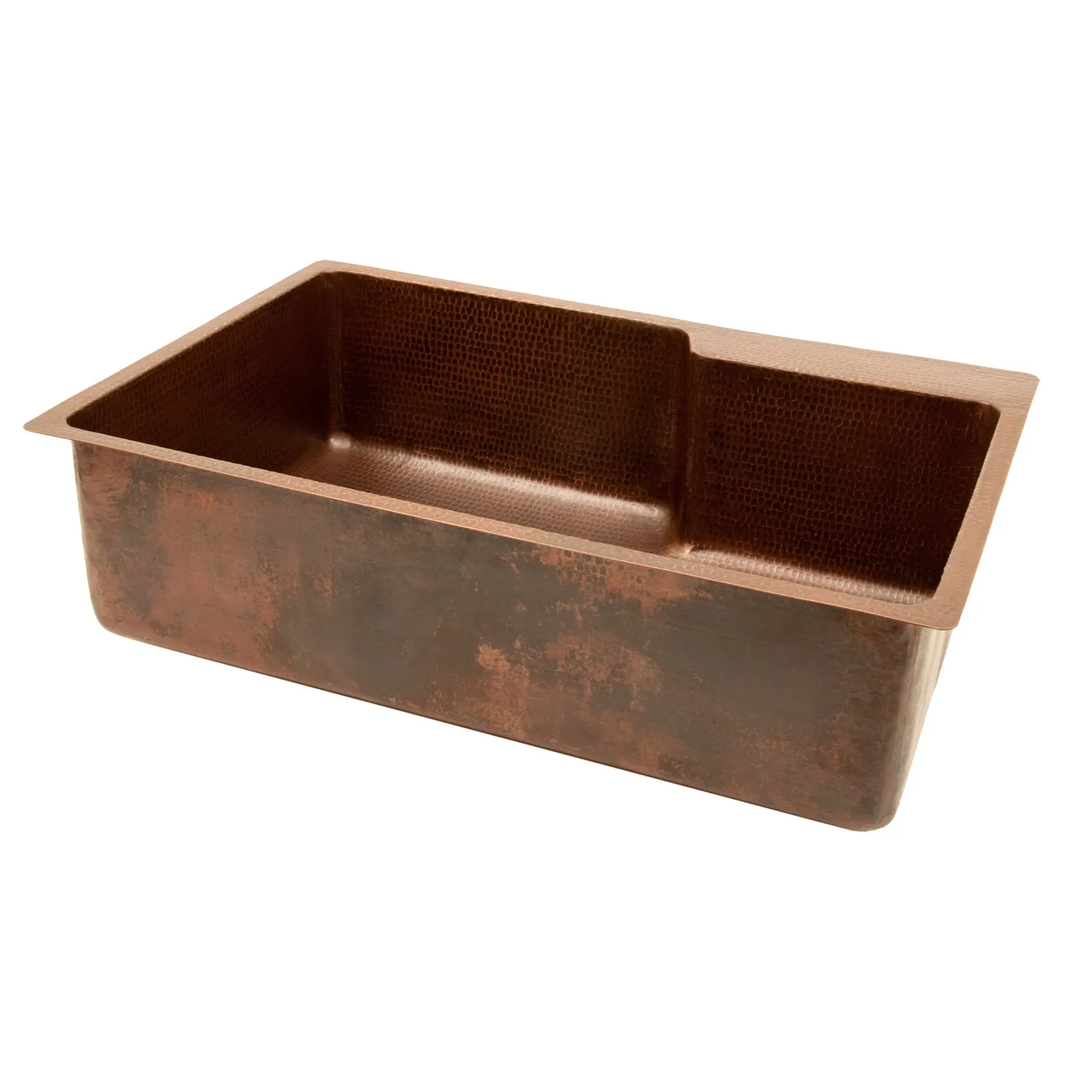 33" Hammered Copper Kitchen Single Basin Sink with Space For Faucet Single Bowl Sinks|Undermount Sinks