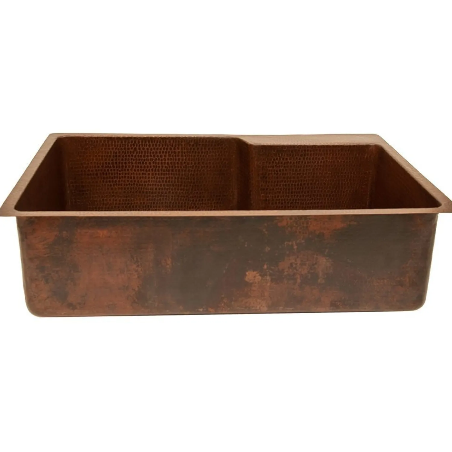 33" Hammered Copper Kitchen Single Basin Sink with Space For Faucet Single Bowl Sinks|Undermount Sinks