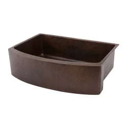 Hot 33" Hammered Copper Kitchen Rounded Apron Single Basin Sink Single Bowl Sinks|Apron Front / Farmhouse Sinks
