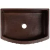 New 30" Hammered Copper Kitchen Rounded Apron Single Basin Sink with Barrel Strap Design Single Bowl Sinks|Apron Front / Farmhouse Sinks
