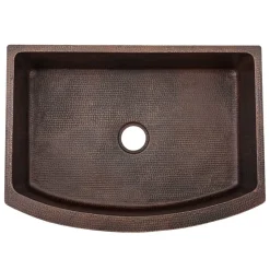 New 30" Hammered Copper Kitchen Rounded Apron Single Basin Sink Single Bowl Sinks|Apron Front / Farmhouse Sinks