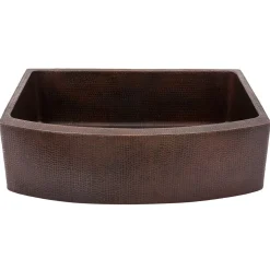 New 30" Hammered Copper Kitchen Rounded Apron Single Basin Sink Single Bowl Sinks|Apron Front / Farmhouse Sinks