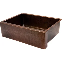 Online 30" Hammered Copper Kitchen Apron Single Basin Sink Single Bowl Sinks|Apron Front / Farmhouse Sinks