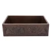 Sale 33" Hammered Copper Kitchen Apron Single Basin Sink with Vineyard Design Single Bowl Sinks|Apron Front / Farmhouse Sinks