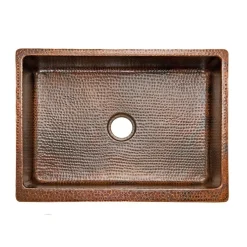 Clearance 25" Hammered Copper Kitchen Apron Single Basin Sink Single Bowl Sinks|Apron Front / Farmhouse Sinks